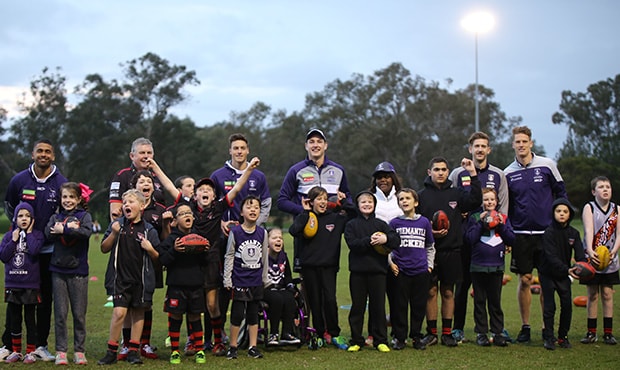 starkick session 98.jpg Five Fremantle players saw first-hand the impressive work happening in All Abilities football. - Fremantle,Fremantle Dockers